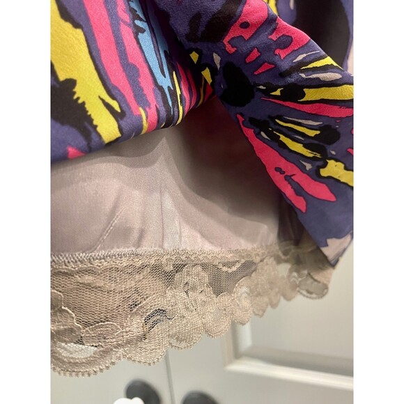 TRINA TURK 100% Silk Abstract Floral Artsy Dress, Sz 6 - Picture 4 of 6